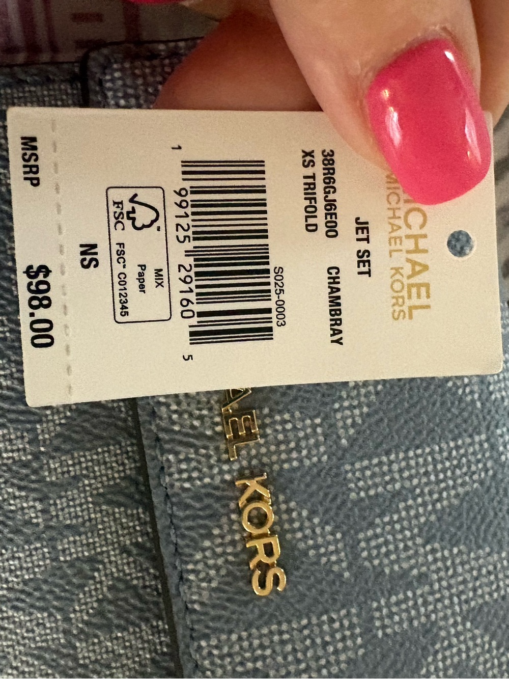 Michael Kors Light Blue MK Logo Satchel with Matching Wallet - Picture 6 of 6